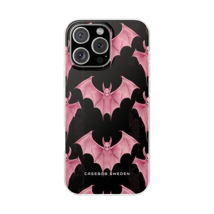 Gothic Pink Bats Aflame iPhone 16 - Flexi Phone Case