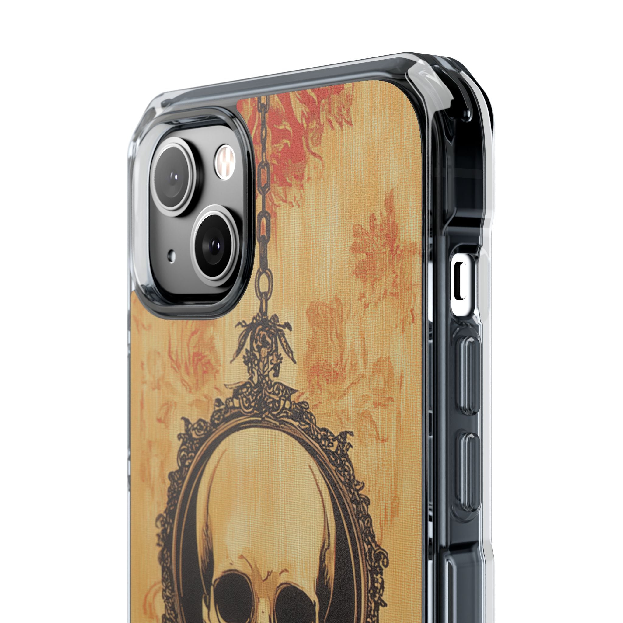 Gothic Skull Elegance iPhone 14 - Clear Impact Phone Case