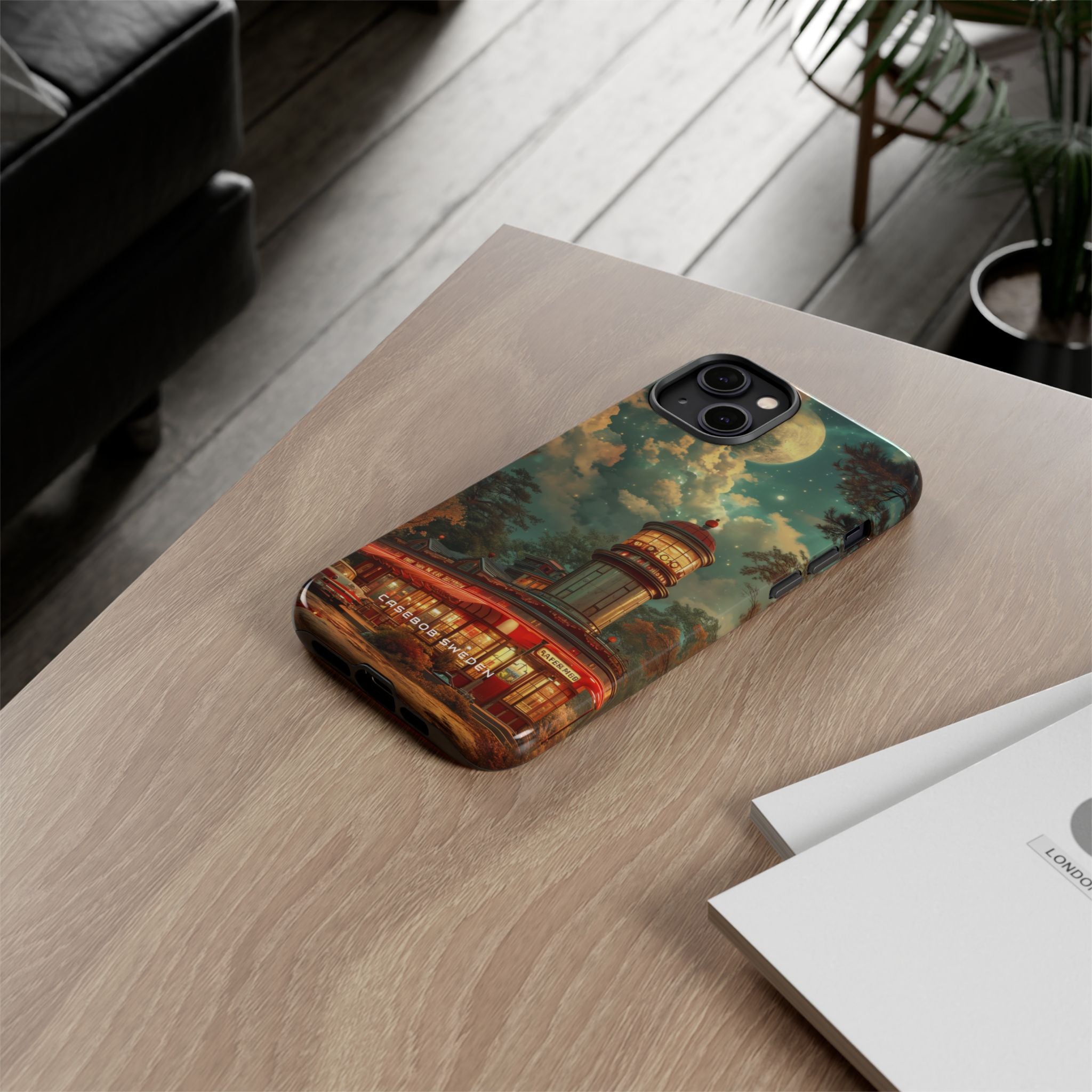 Vintage Moonlit Diner Fantasy iPhone 14 - Tough Phone Case