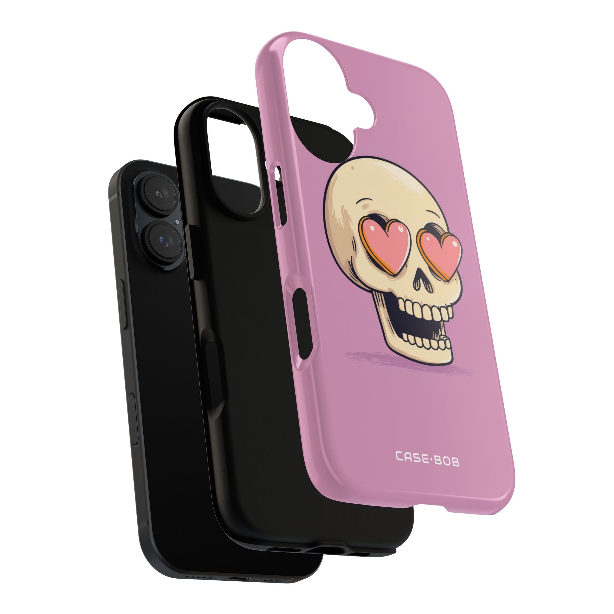 Heart Eyed Skull iPhone 16 Case - Tough