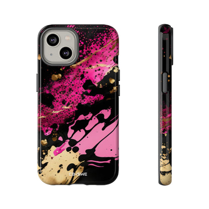 Dynamic Splatter Elegance - iPhone Case