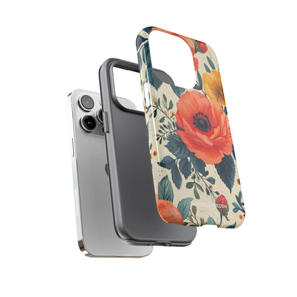 Vibrant Botanical Poppies - Tough iPhone 14 Phone Case