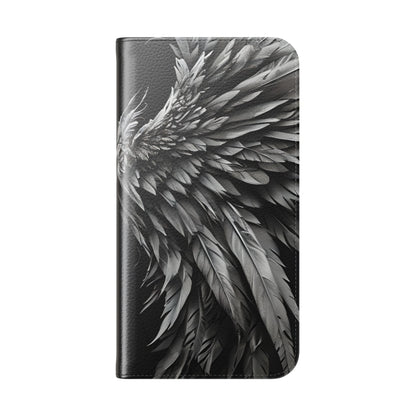 Crimson Silver Wings - iPhone 15 Plus Case - Wallet