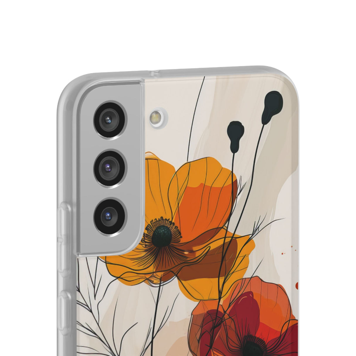 Feurige florale Abstraktion | Flexible Handyhülle für Samsung Galaxy