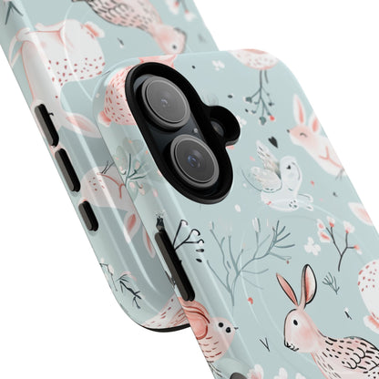 Whimsical Bunny Blossom - Tough + MagSafe® iPhone 16 Phone Case