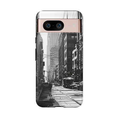 Urban Cityscape Line Perspective Google Pixel 8 - Tough Phone Case