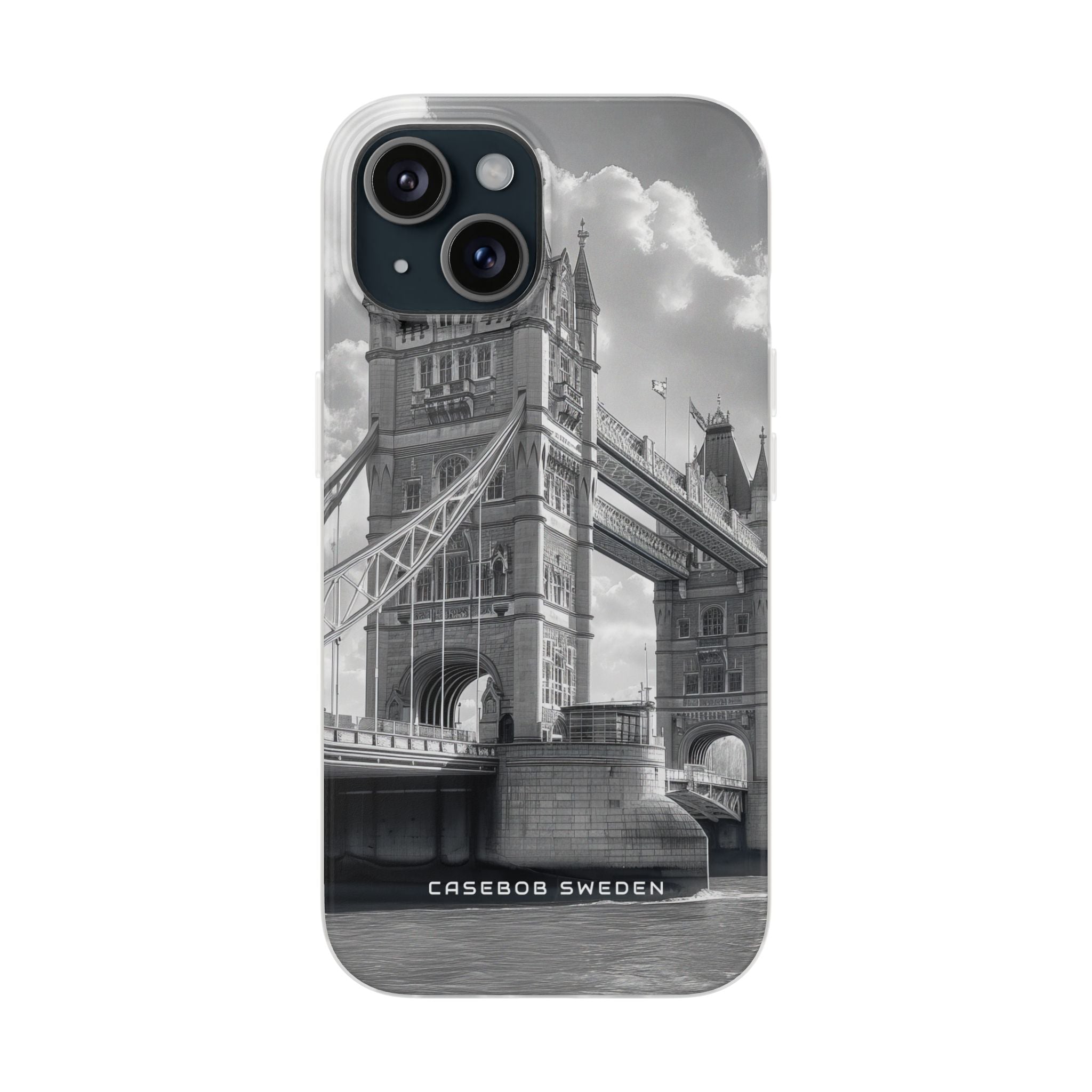 Tower Bridge Monochrome Architecture Study iPhone 15 - Flexi Phone Case