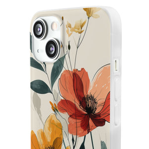 Serene Floral Harmony | Flexible Phone Case for iPhone