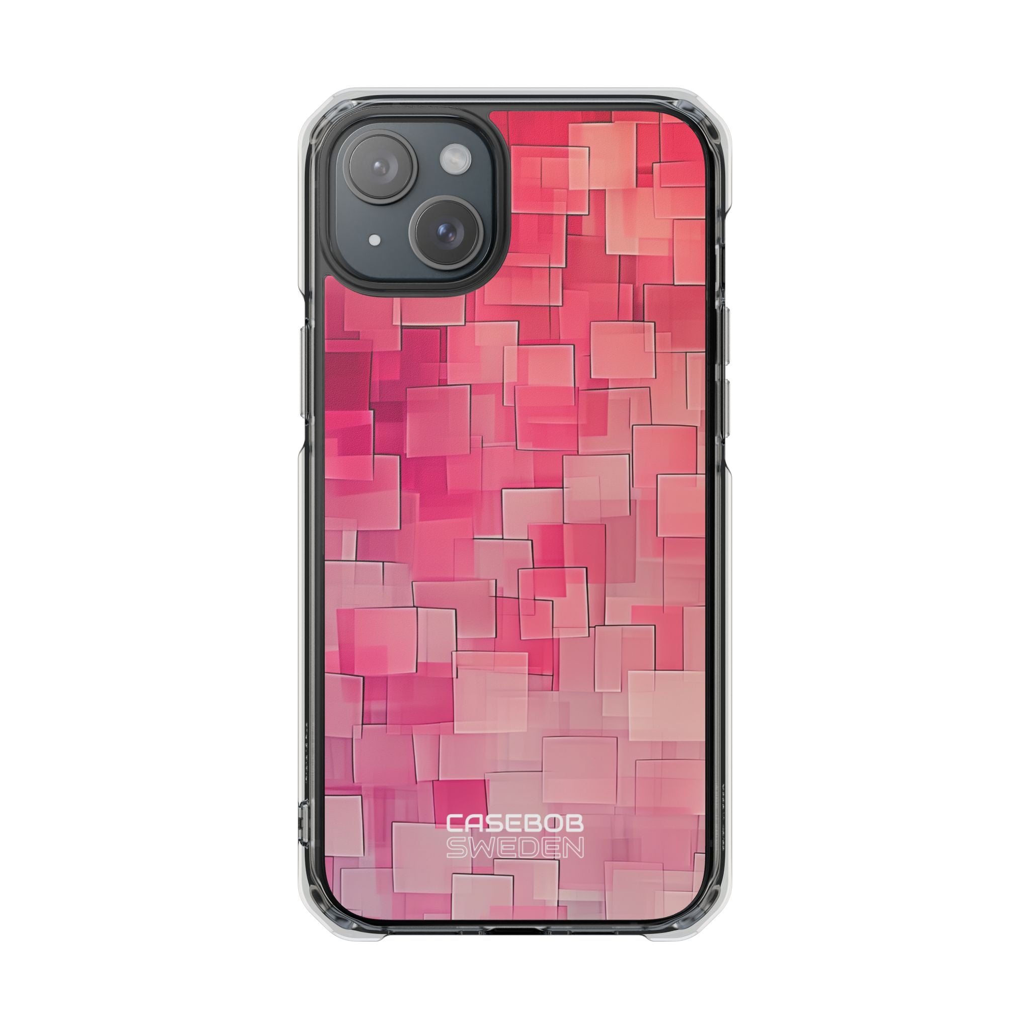 Layered Pink Geometry iPhone 15 - Impact Clear+