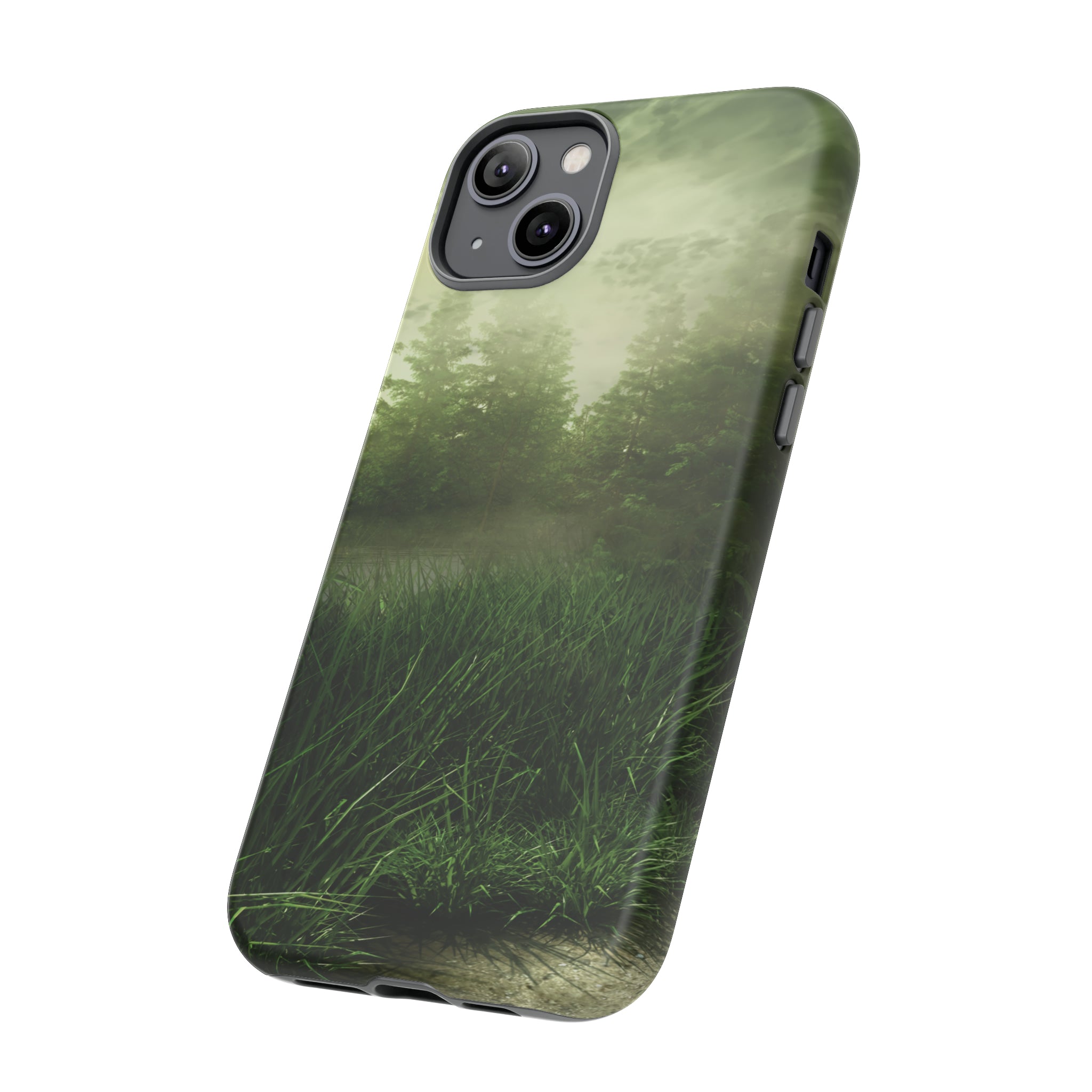 Foggy Green Landscape - Protective Phone Case