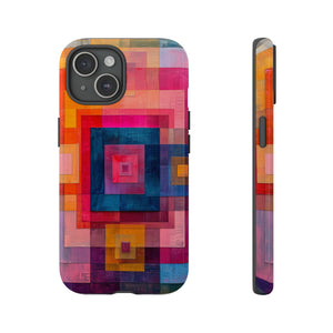 Center-Out Pastel Squares - Protective Phone Case