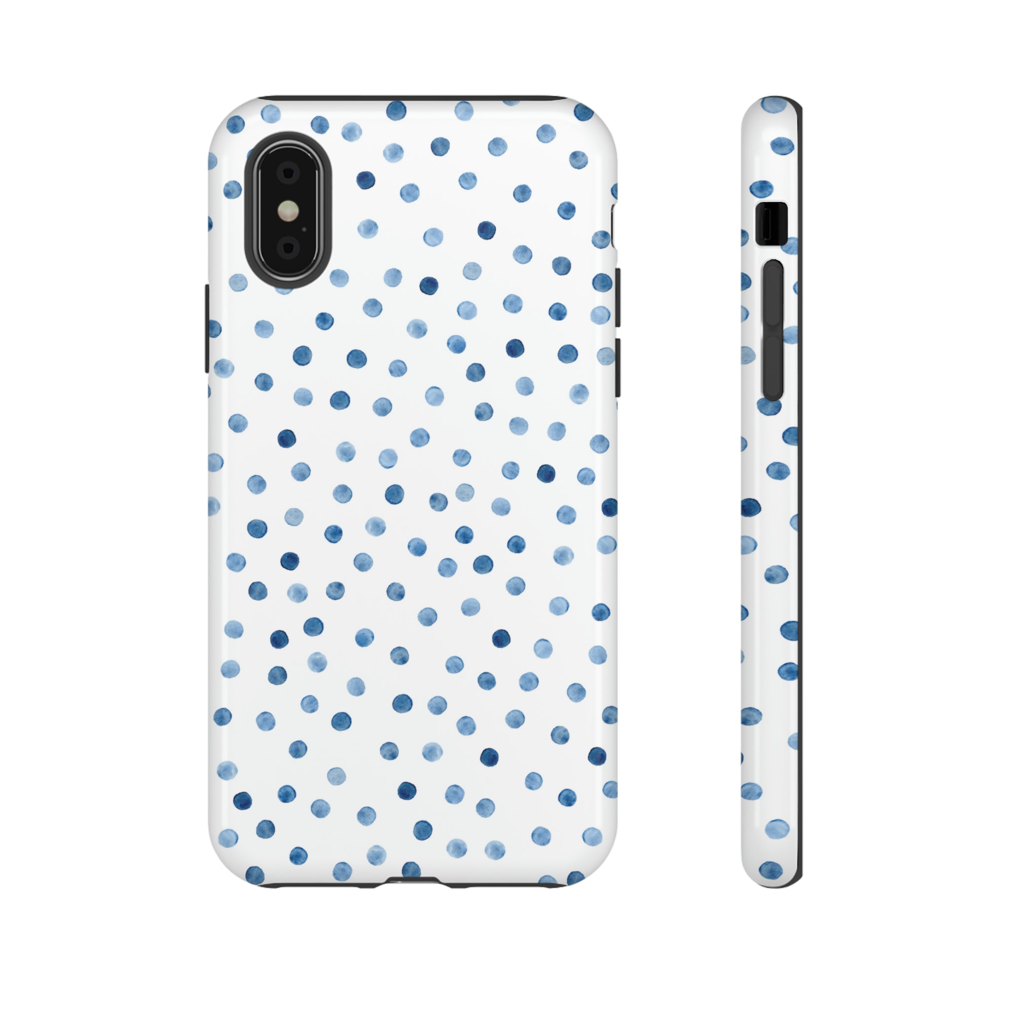 Blue Dots Pattern - Protective Phone Case