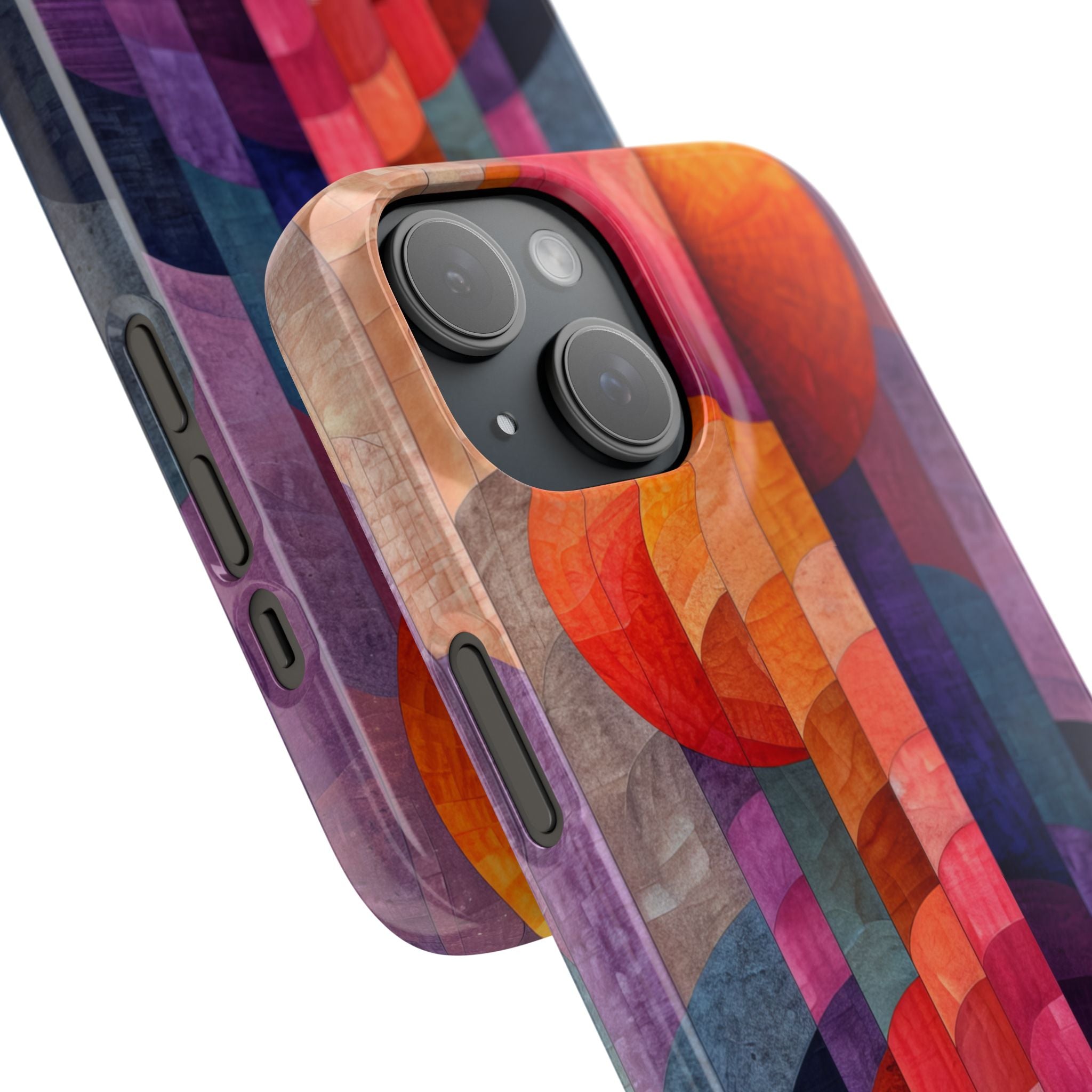 Purple Orange Abstract - Slim iPhone 15 Phone Case