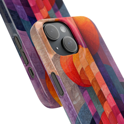 Purple Orange Abstract - Slim iPhone 15 Phone Case