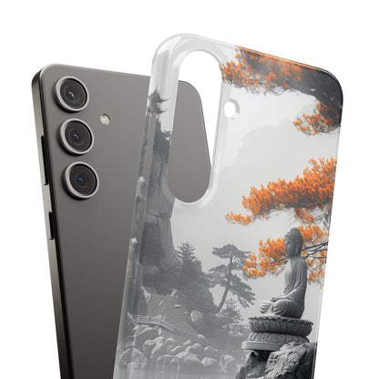 Zen Serenity: Tranquil Landscape with Buddha and Pagoda Samsung S24 - Slim Phone Case