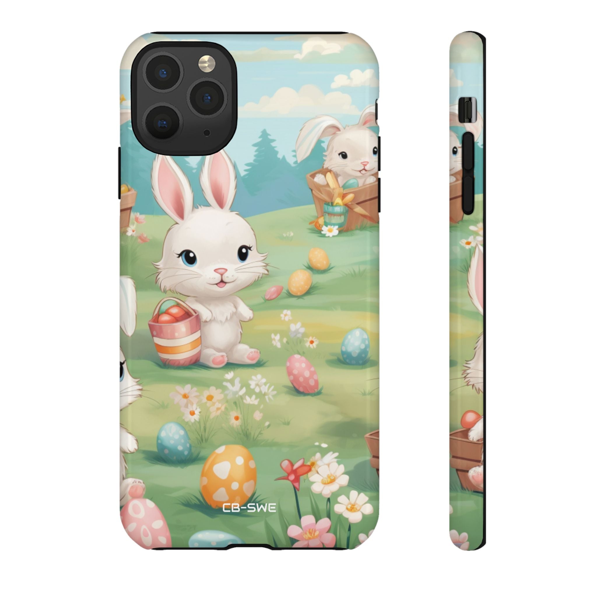 Bunnies Hunt Eggs - iPhone Case