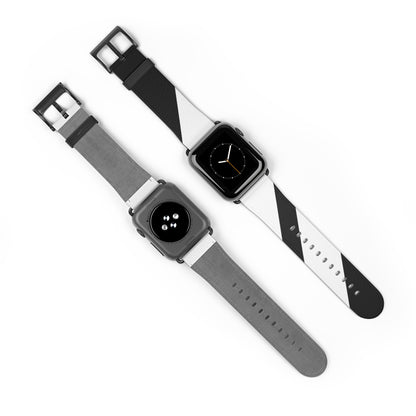 Diagonal Stripes BlackWhite - Watch Band
