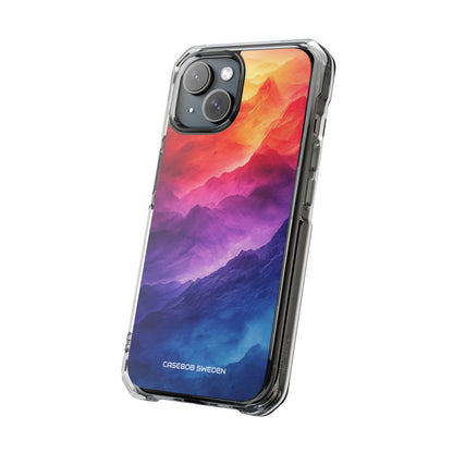 Purple Orange Mountains - Clear Impact iPhone 15 Phone Case