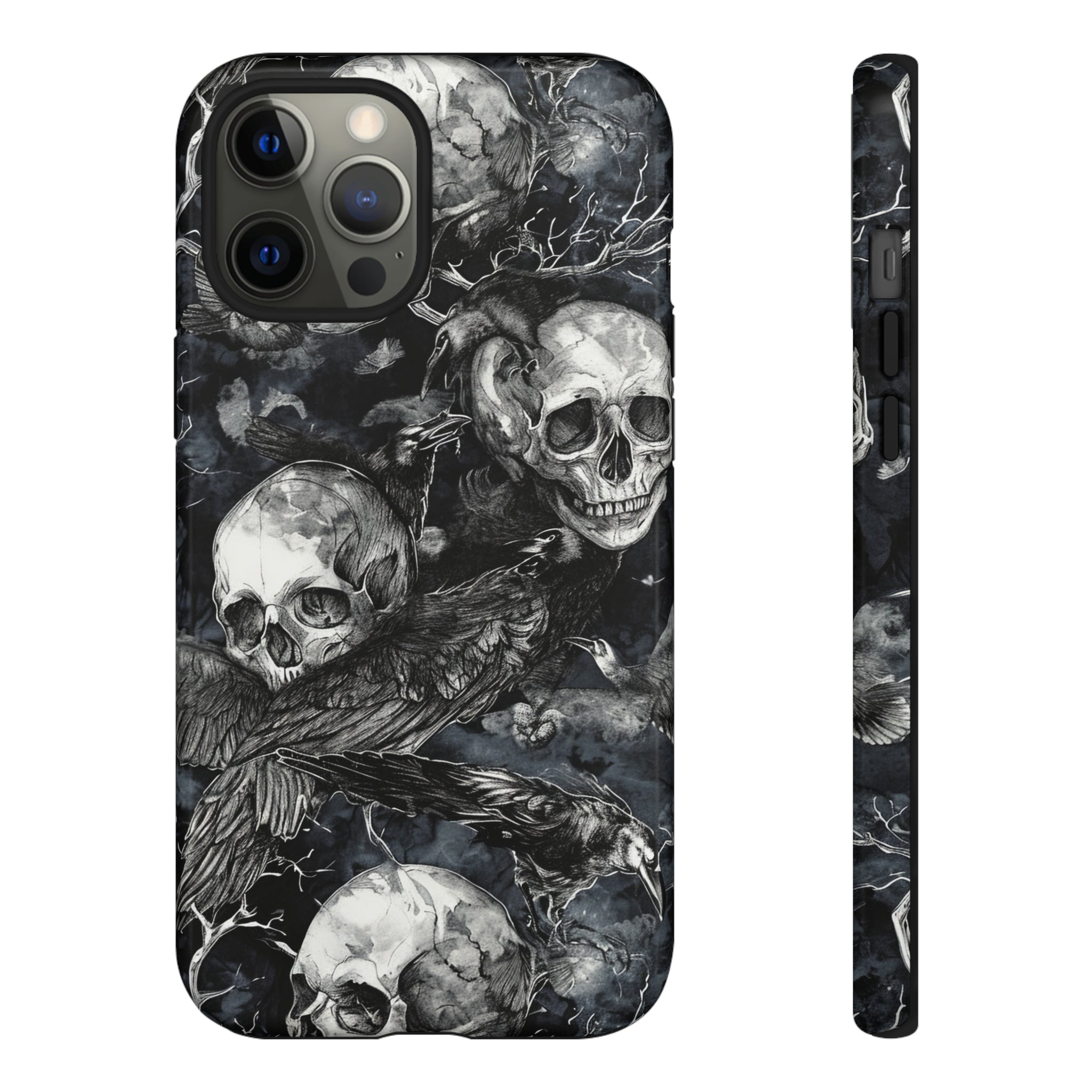 Skulls and Ravens Gothic - Protective Phone Case