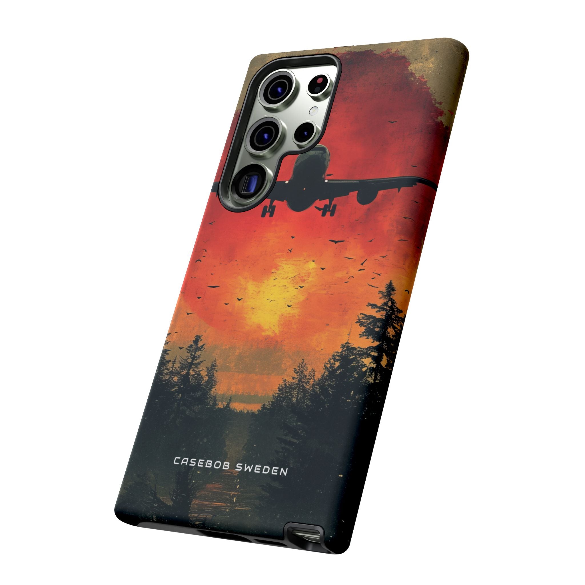 Vintage Sunset Airplane Silhouette Samsung S23 - Tough Phone Case