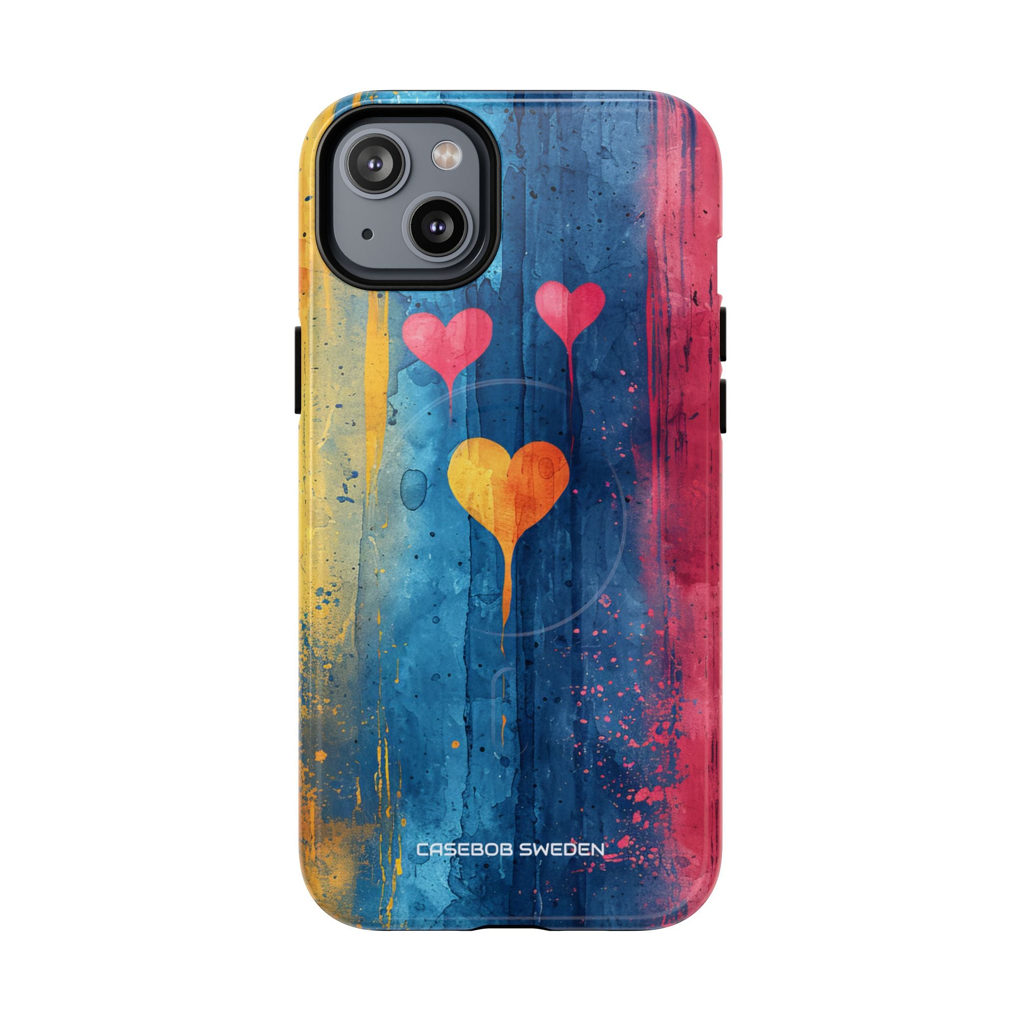 Hearts Watercolor Art - Tough + MagSafe® iPhone 14 Phone Case