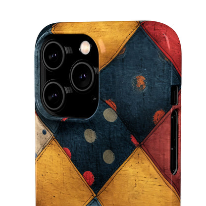 Blue Red Patchwork - Slim iPhone 14 Phone Case