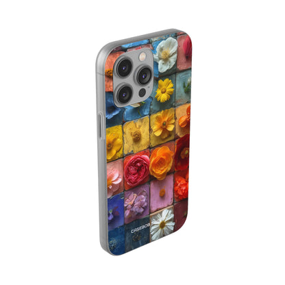 Vibrant Floral Tiles - Flexi iPhone 14 Phone Case