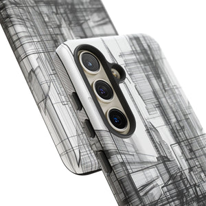 Urban Complexity: Black Lines Design - For Samsung S24