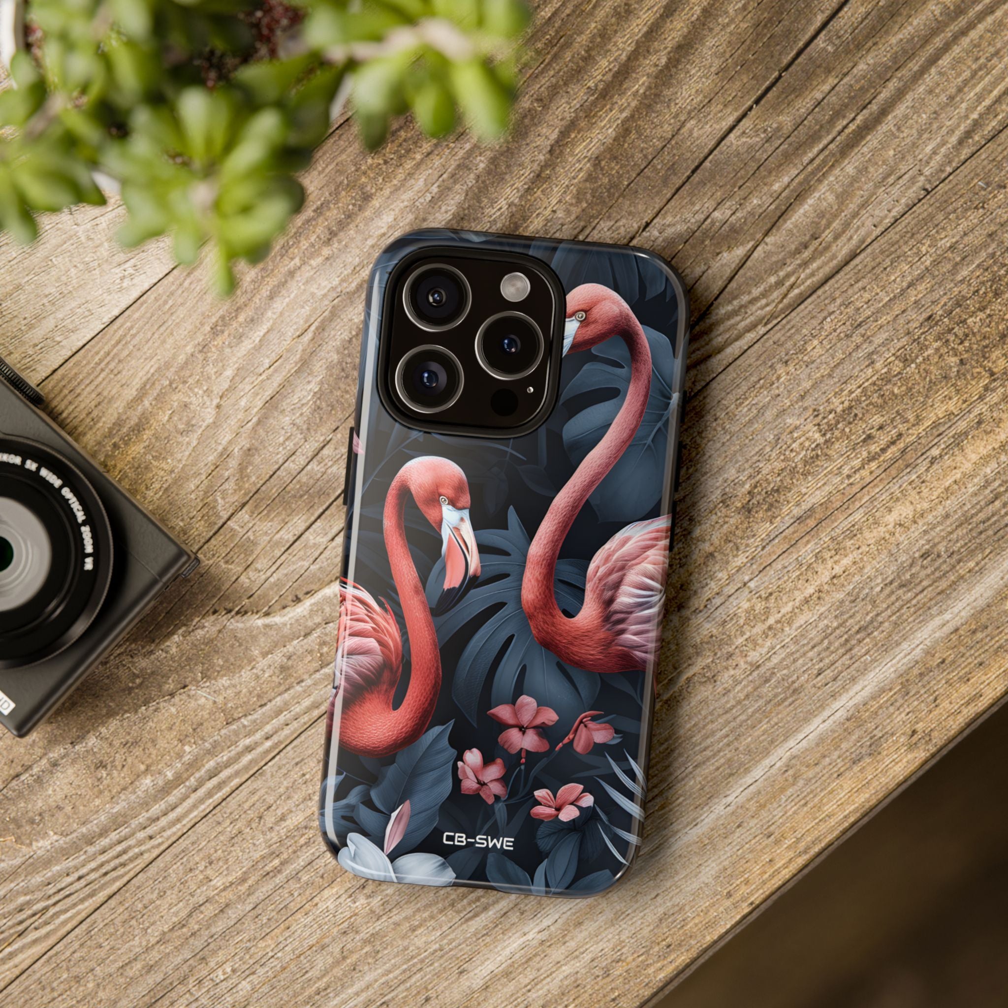 Flamingos Embrace Nature - iPhone Case