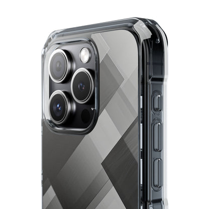 Grayscale Geometric Layers iPhone 15 - Impact Clear+