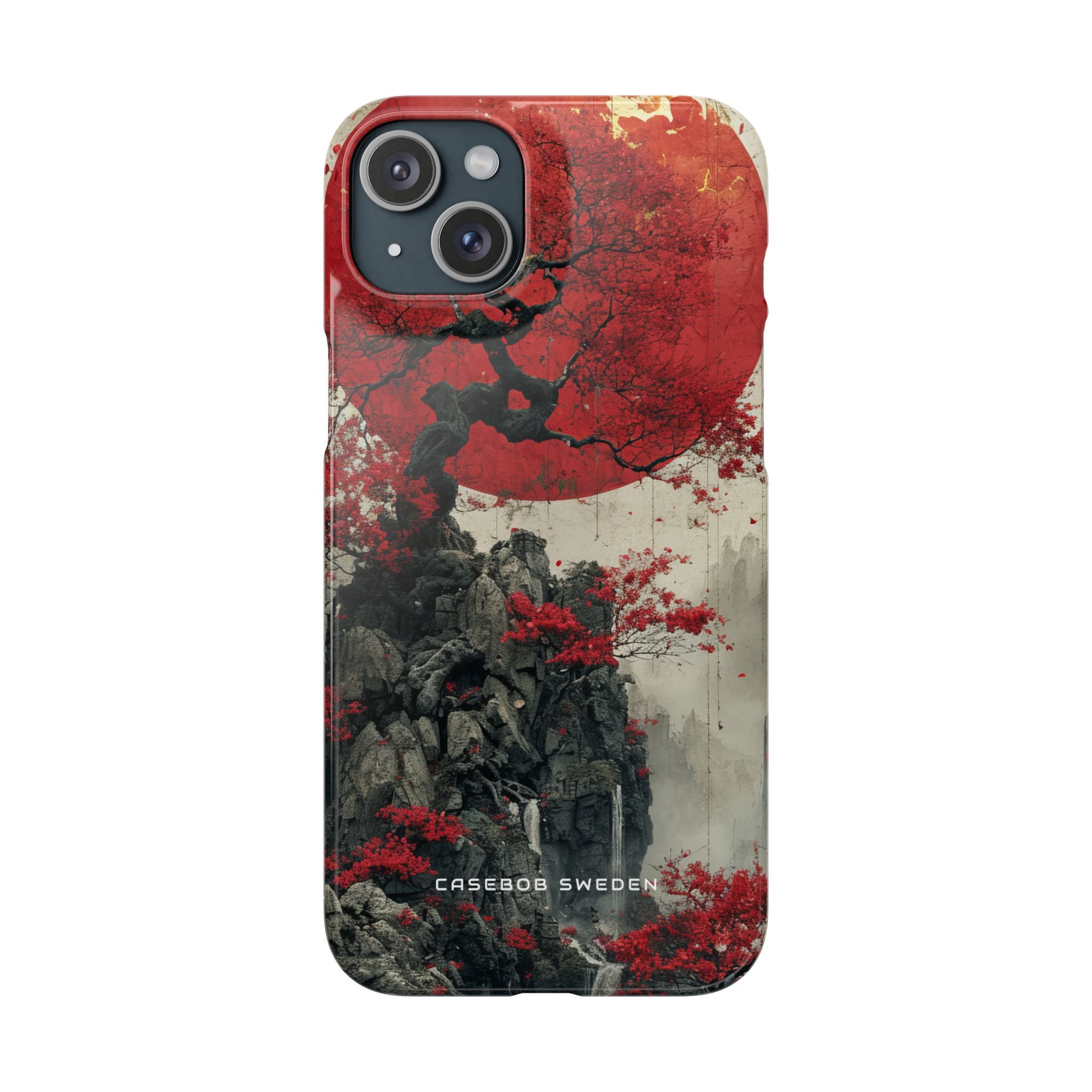 Zen Serenity in Red Harmony iPhone 15 - Slim Phone Case