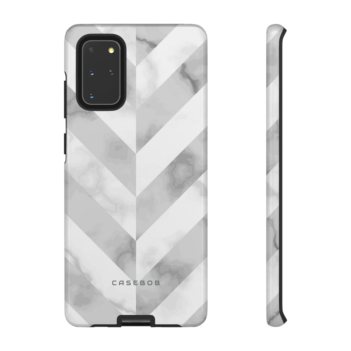 White Herringbone - Protective Phone Case