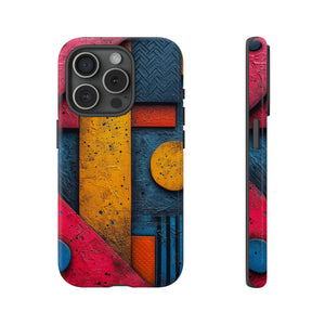 Neon Geometric Fusion - Protective Phone Case