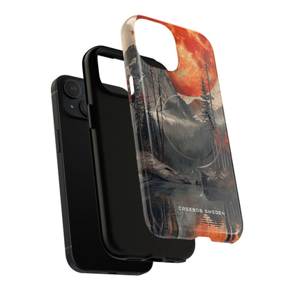 Celestial Glow Over Reflective Landscape iPhone 15 | Tough+ Phone Case