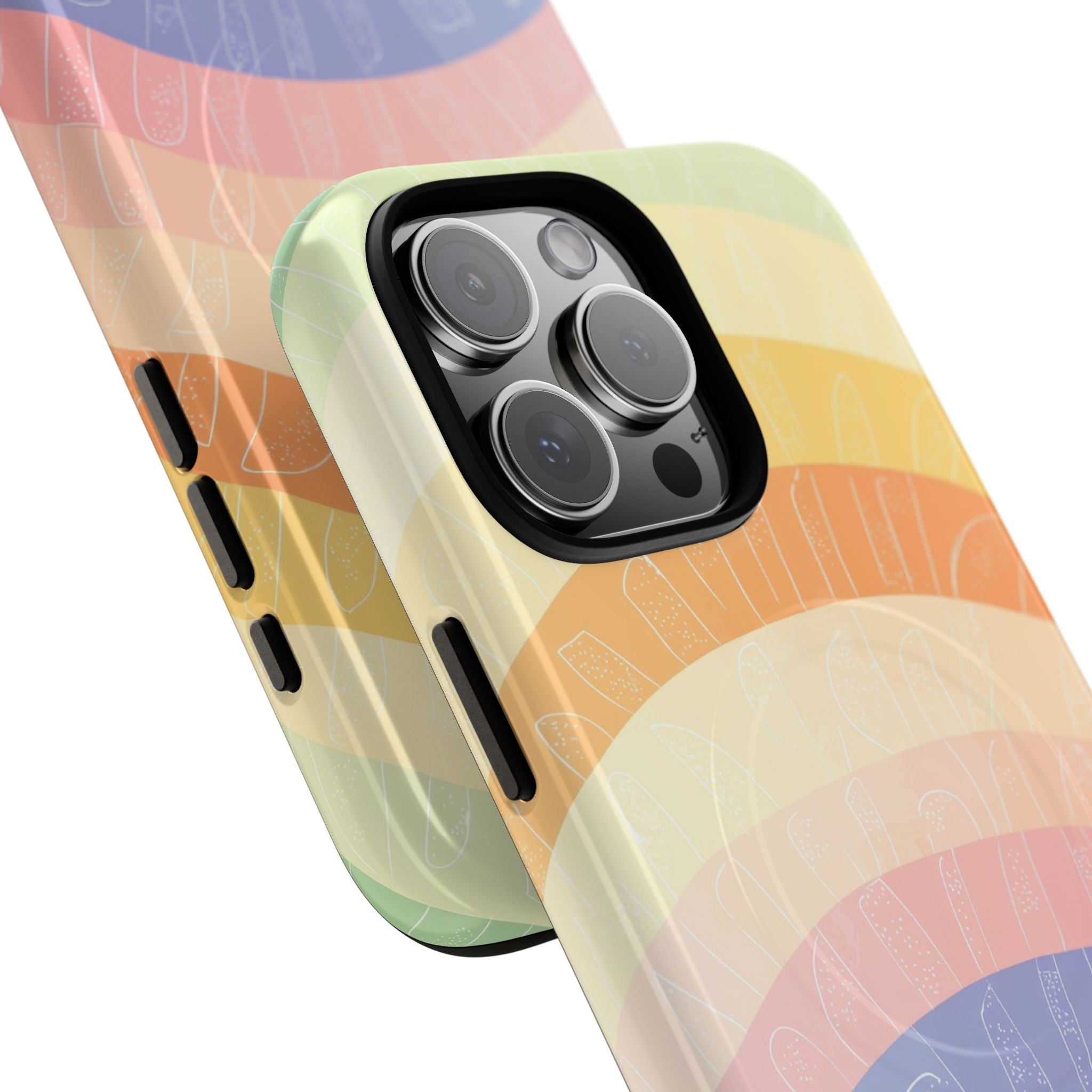 Pastel Rainbow Bands iPhone 16 Pro Max Case - Tough+