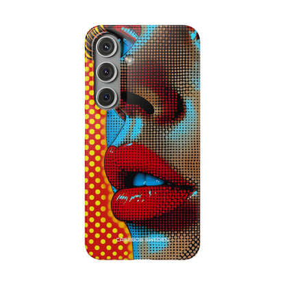 Yellow Red Pop Art Portrait - Slim Samsung S24 Phone Case