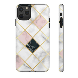 Pink Marble Geometric iPhone Case (Protective) iPhone 11 Pro Max Glossy Phone Case