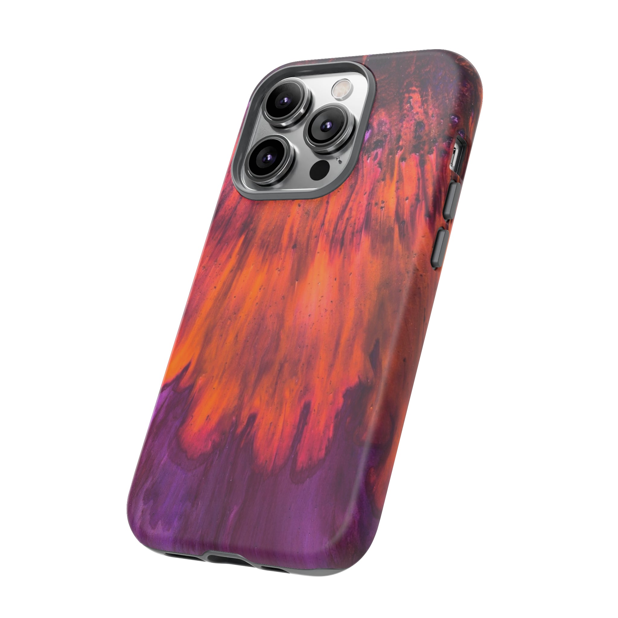 Orange Flow Ink Art iPhone Case (Protective) Phone Case