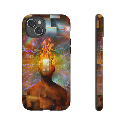 Man with burning mind - Protective Phone Case