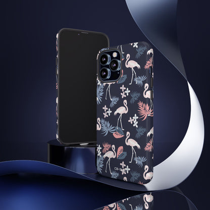 Flamingos Dance Playfully - iPhone Case