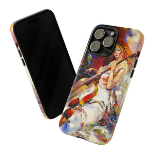 Oil panting - Girl playing Violoncello - Protective Phone Case