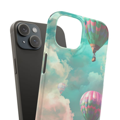 Pastel Balloon Adventure - Slim iPhone 15 Phone Case