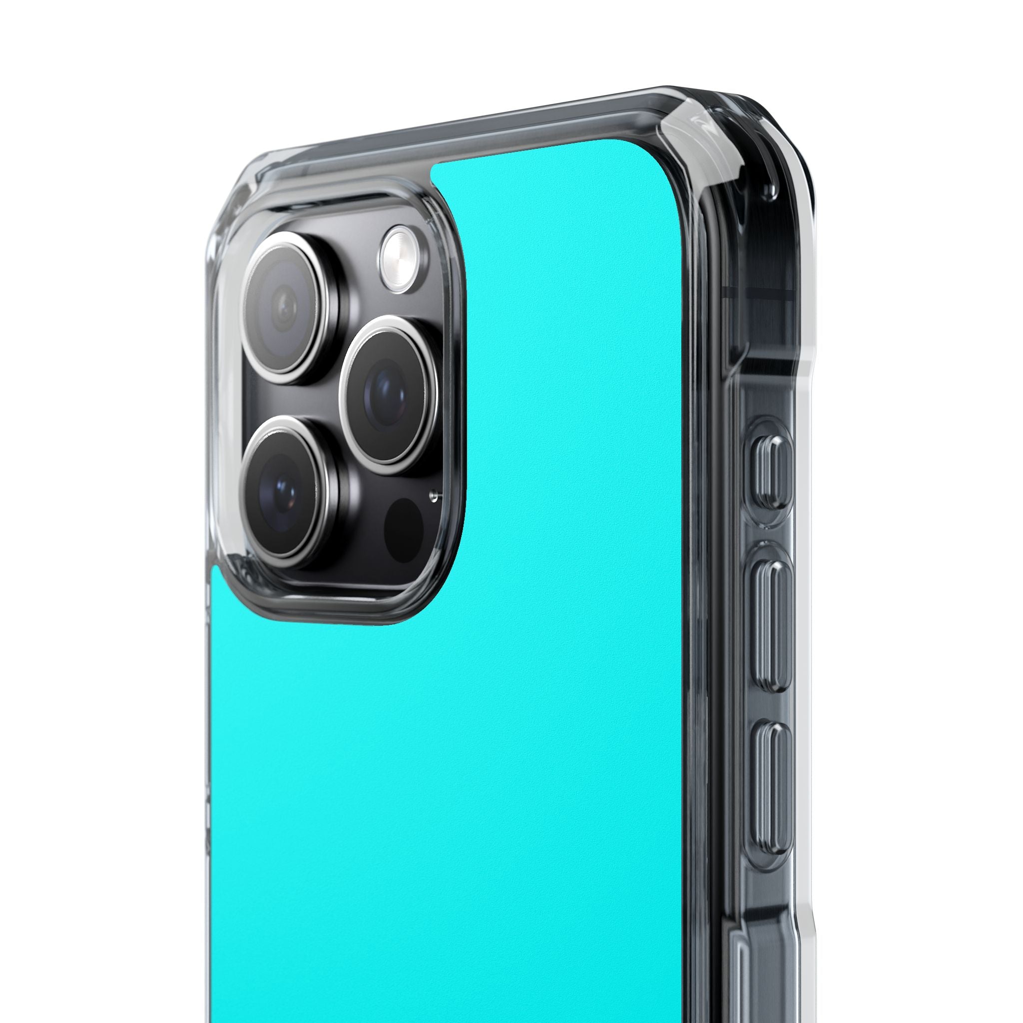 Cyan Blue - Clear Impact Case for iPhone