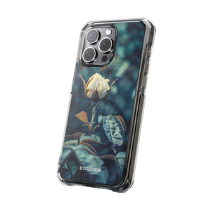 Teal Rosebud Serenade – Handyhülle für iPhone (Clear Impact – Magnetisch)