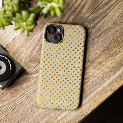 Gold Sparkle Grid iPhone 15 Plus Case - Tough