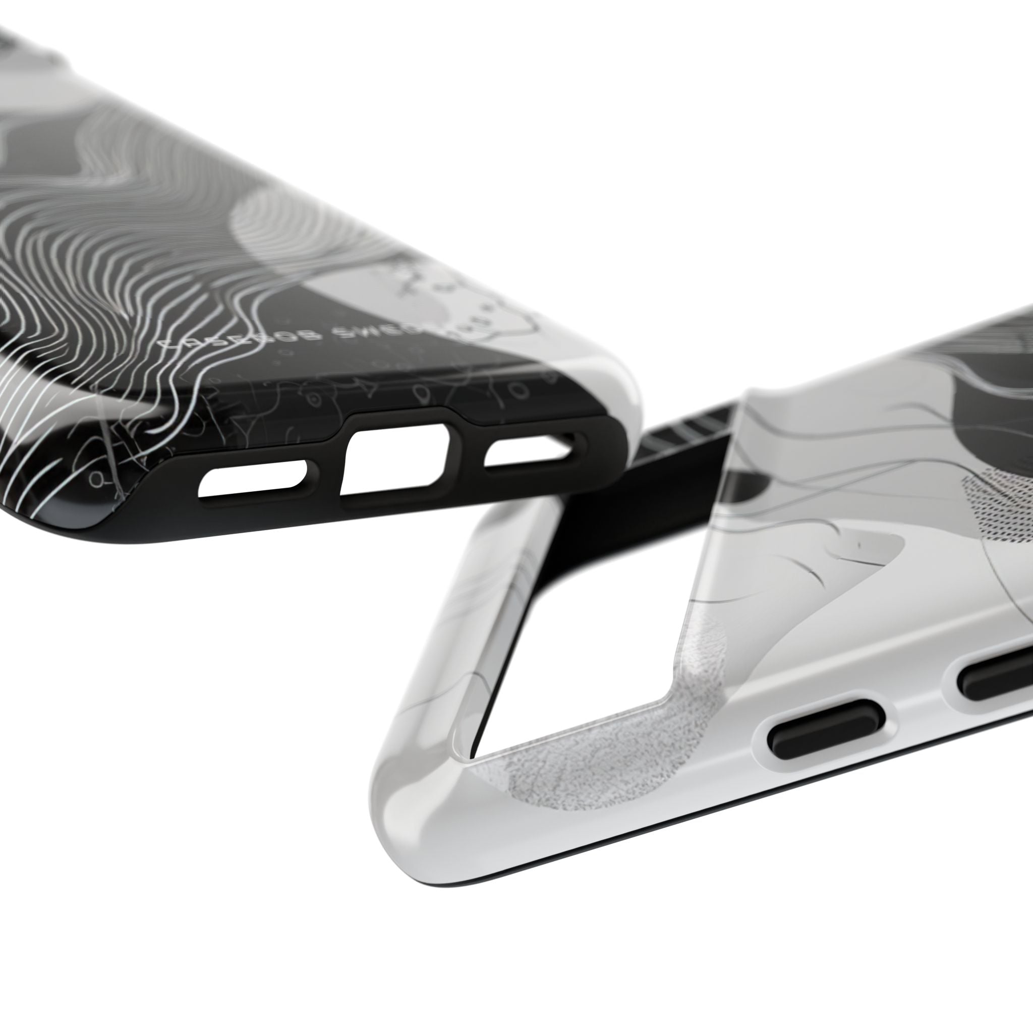 Fluid Rhythms: Monochrome Line Flow Google Pixel 8 - Tough Phone Case