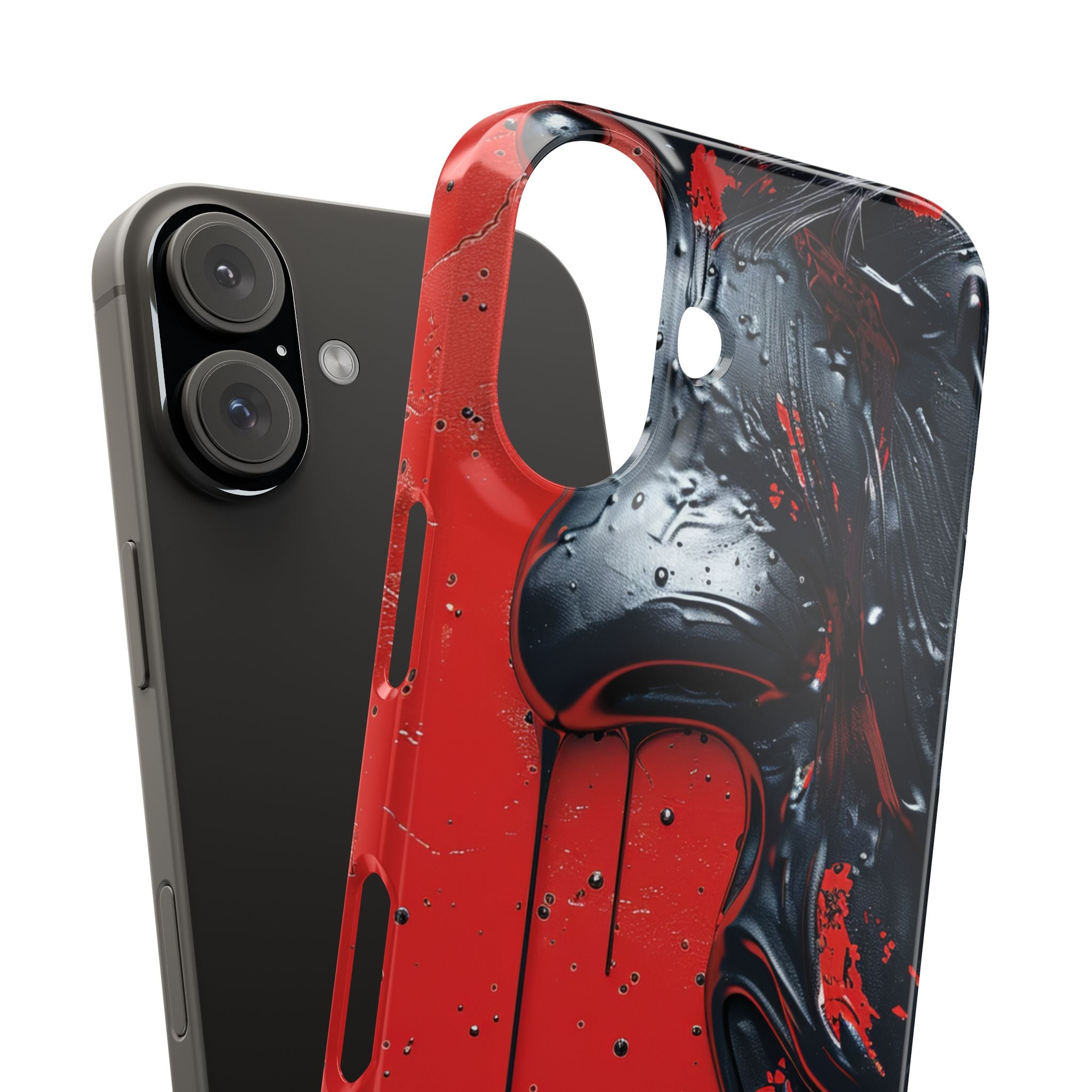 Textured Crimson Bloom iPhone 16 - Slim Phone Case