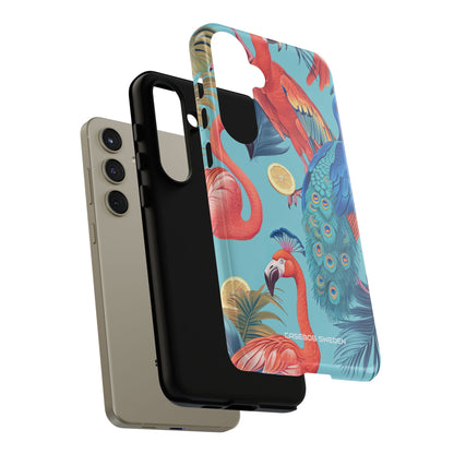 Tropical Flamingo Bliss - Tough Samsung S24 Phone Case