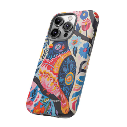 Whimsical Vintage Owl with Floral Charm iPhone 14 - Tough Phone Case