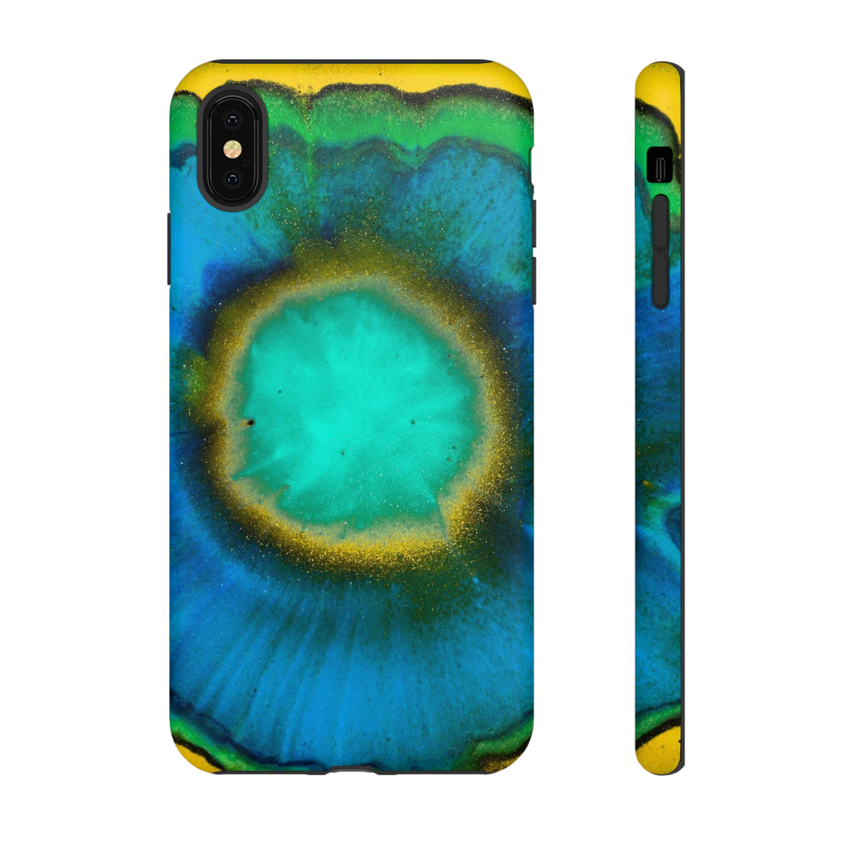 Neon Blue Ink Art iPhone Case (Protective) iPhone XS MAX Matte Phone Case